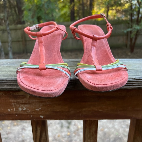 AEROSOLES Colorful Suede Strappy Kitten Heels 7B - Picture 3 of 12